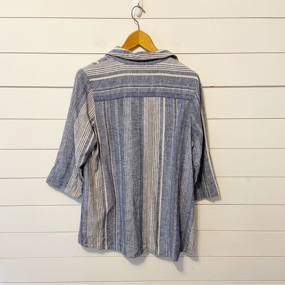 Soft Surroundings | Linen Cotton Blend Livienne Button Down Top Size Medium - Picture 4 of 10